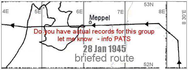 Briefed route - 28 Jan 1945
