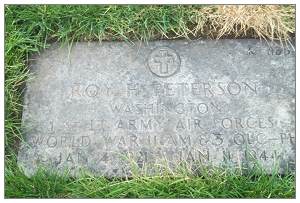 tombstone - 1st Lt. Roy H. Peterson - Willamette National Cemetery, Plot: K, 863