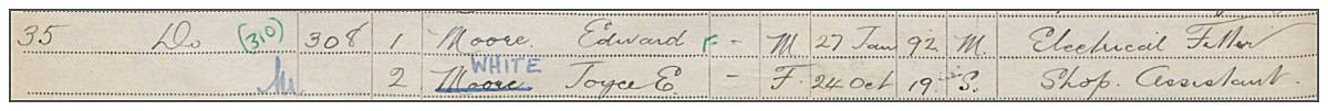 29 Sep 1939 - UK Census - 35 Palmar Crescent
