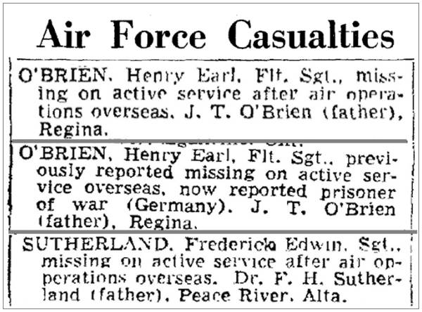 Air Force Casualities - O'Brien and Sutherland