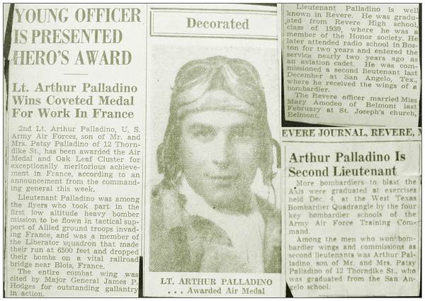 Articles - 2nd Lt. Arthur Palladino - Revere Journal, Revere, MA