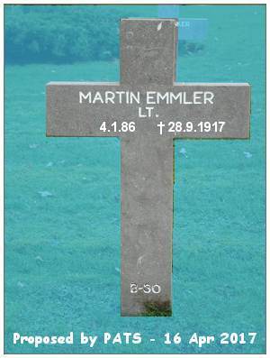 Lt. Martin Emmler - Grab B 30 - 1914-1918 Ysselsteyn - proposed by PATS
