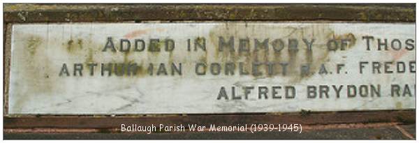 Ballaugh Parish - War Memorial 1939-1945 - F/Sgt. Arthur Ian Corlett - RAF