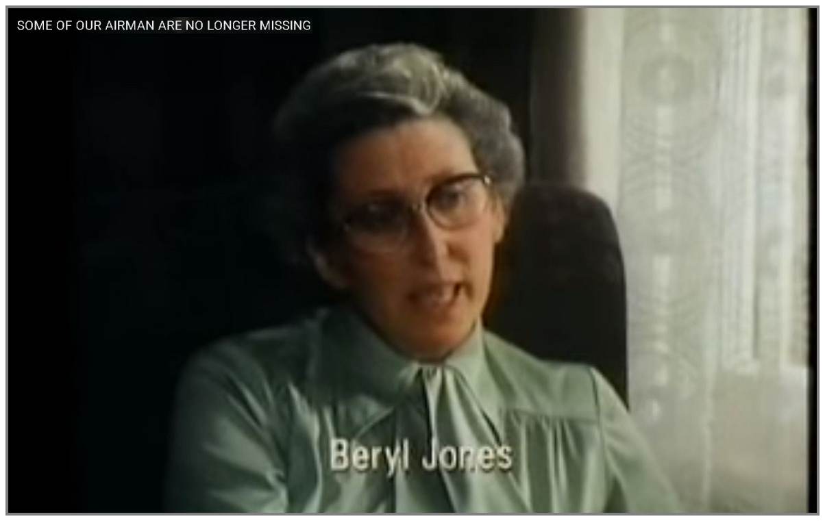 Beryl Jones née Bacon (sister) - still from 'SOME OF OUR AIRMAN ARE NO LONGER MISSING' - 1981
