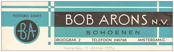 Header - Letter 'Bob Arons N.V.' - 11 Oct 1971