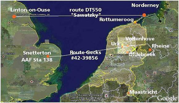 Route from B-17G #42-39856 on 8 Apr 1944