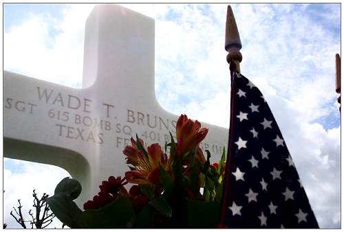 Grave of S/Sgt. Wade Travis Brunson at Margraten, NL