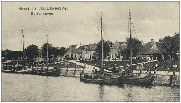 Postcard of Vollenhove - Outer harbour / Buitenhaven / Buut'n aam around 1920