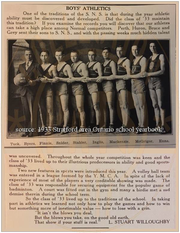 Stanley Byers - Volleyball team - class of 1933 - S.N.S.