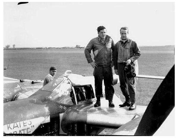 17063566 - O-730694 - Captain Terrence MacFarlane Williams - on wing of 'Kates Crate'