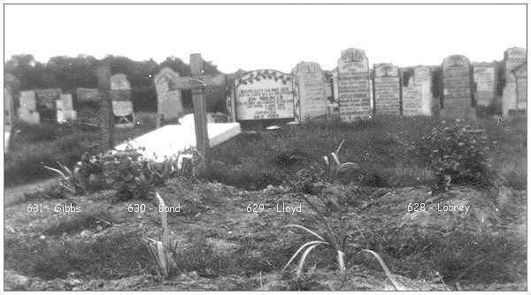 Vollenhove - Cemetery - graves #631 - Gibbs, #630 - Bond, #629 - Lloyd and #628 - Looney