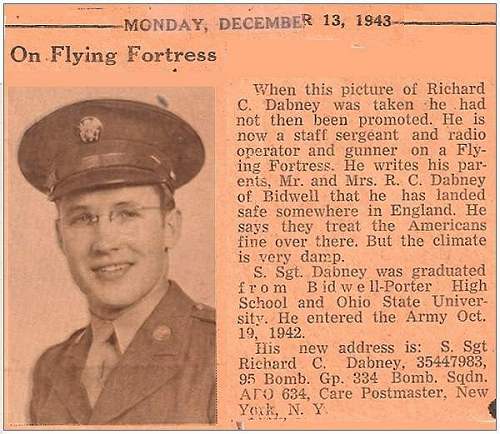 News clip - 13 Dec 1943 - S/Sgt. - Richard Clark Dabney