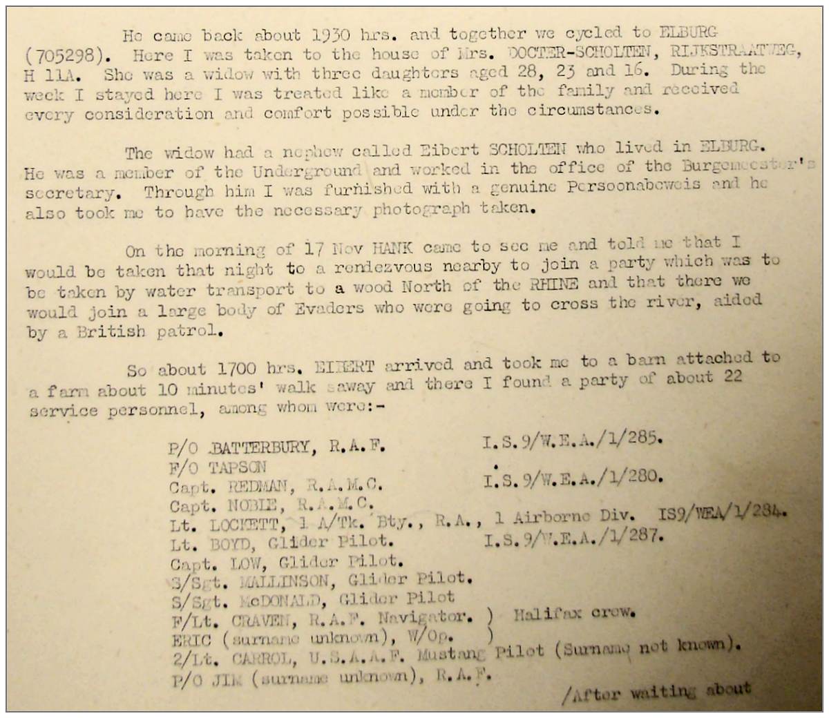 17 Feb 1945 - M.I.9. interview - Davies