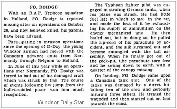 Clip - J/26406 - Flying Officer - Pilot - Ronald William Doidge - RCAF