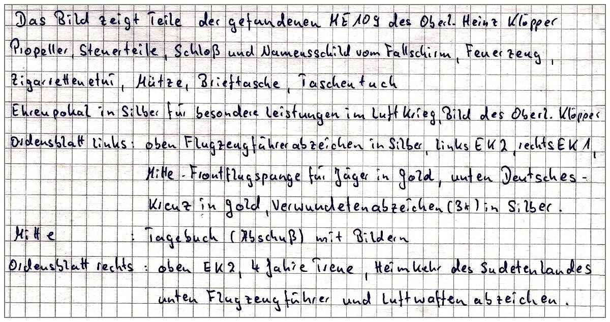 Info Collection - Oblt. Heinz Klöpper