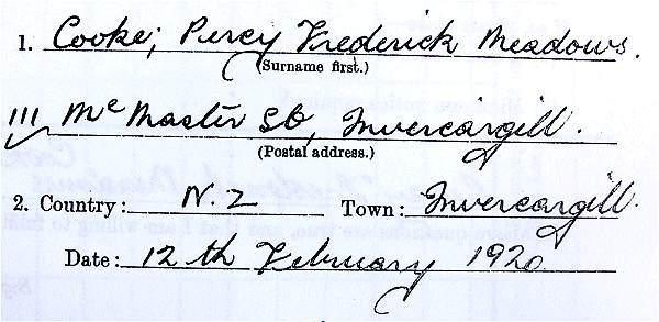 Header Attestation paper - 20 Jun 1940 - Percy Cooke