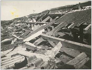 Damage near crash location of Lancaster ME722 - Hasselterdijk - photo taken 23 May 1944 - Mr. Buisman