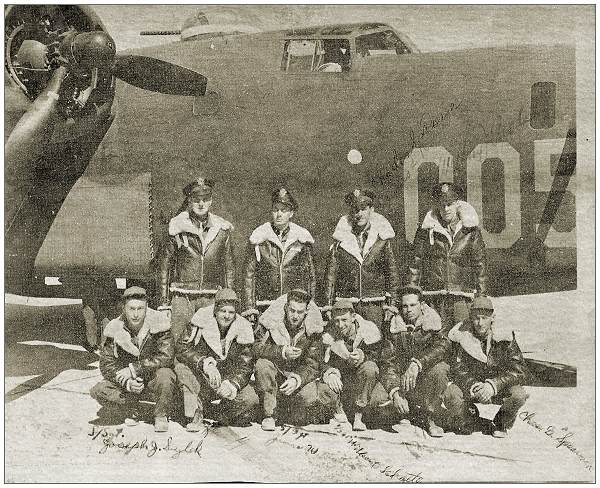 Crew in front of B-24 '005'- Clovis Air Force Base, New Mexico, spring 1943