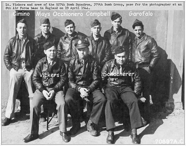 Crew Vickers - 325th BS 379th BG - 19 Apr 1944 - England APO #634 - photo 70897AC
