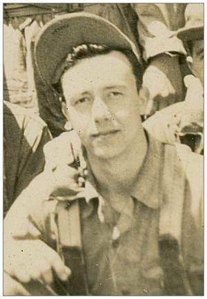 Crop of crew photo - Ball Turret Gunner - S/Sgt. Emil B. Barney