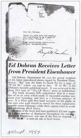 Ed Dobran receives letter from president Eisenhower
