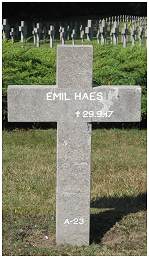 Vzfw. Emil Haes - Grab A 23 - 1914-1918 Ysselsteyn