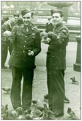 l-r: - Earl Lambert and Jim Harnish - Trafalgar Square - London - 1943