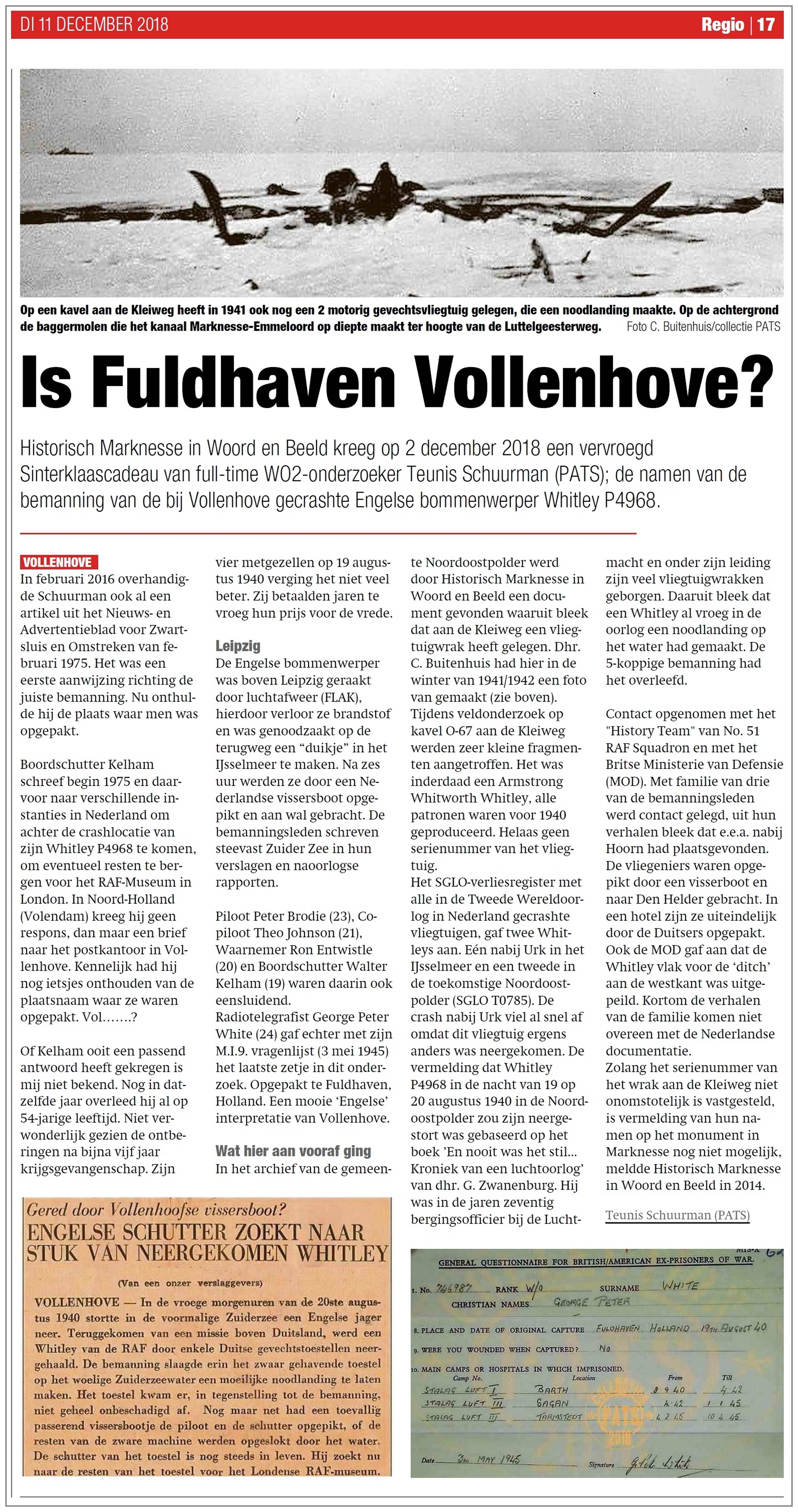 Fuldhaven - Newsclip - 'de Noordoostpolder' - 11 Dec 2018