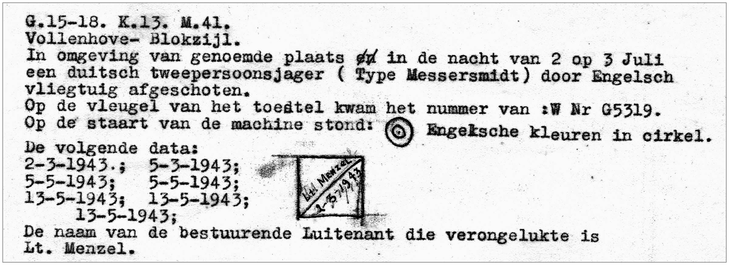 Message from GDN - Geheime Dienst Nederland - archive Poortman