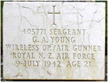Headstone - Sgt. George Anthony Young - RNZAF -
Cemetery Schiermonnikoog