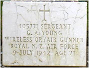 Headstone - Sgt. George Anthony Young - RNZAF -
Cemetery Schiermonnikoog