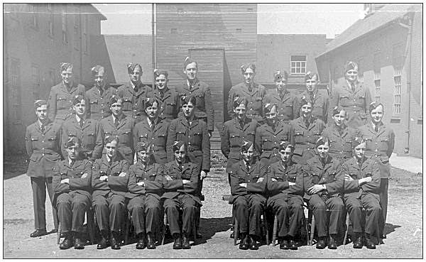 Harry Lewis while in training - group photo - back row right