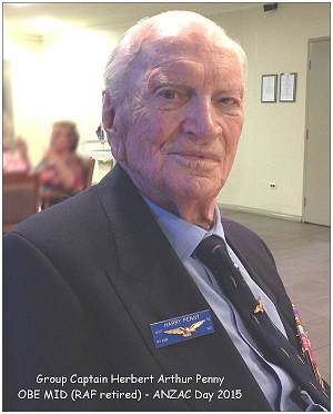 ANZAC 25 Apr 2015 - Group Captain Herbert Arthur Penny - OBE MID (RAF retired)