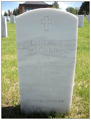 1SG - F/O. LeRoy John Soper - headstone - via Find a Grave