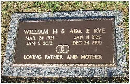 Headstone - William Harold Rye - Ada Elizabeth Rye