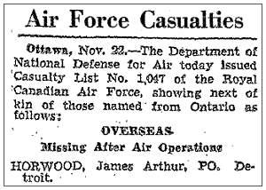 RCAF list No. 1049 - Ottawa, 22 Nov 1944