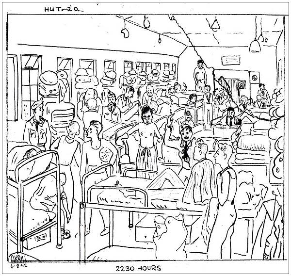 HUT 20 - 2230 HOURS - cartoon by Bill Akrill - 06 Aug 1942