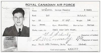 R/84501 - LAC - George Stanley Bickerton - RCAF - 19 Sep 1941