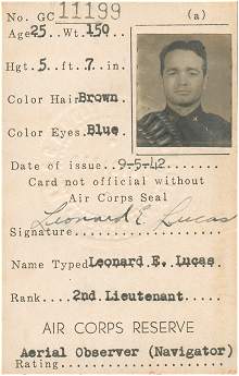 ID - 2nd  Lt. - Navigator - Leonard E. Lucas