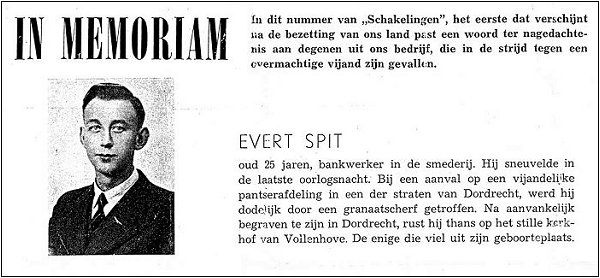 In memoriam - Evert Spit - Hazemeyer magazine 'Schakelingen'