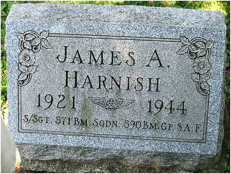 Headstone James A Harnish - Clarion, PA - courtesy Harnish family 