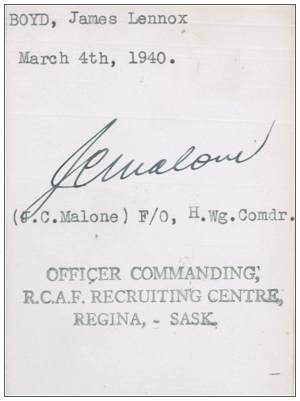 James Lennox Boyd - 04 Mar 1940, Regina - RCAF