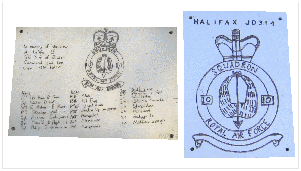 29 Dec 2015 - Memorial plaques placed by Paul Skelly on tree at crash location of JD314