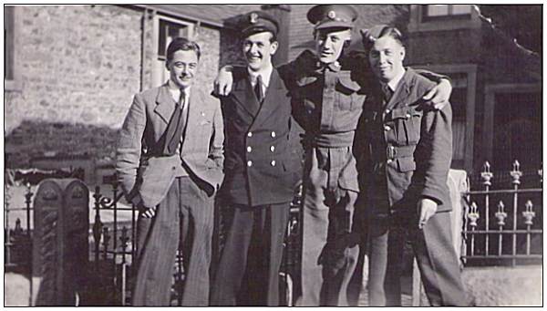 John with three uniformed servicemen