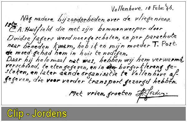 C. A. Hadfield (26) - Trijntje Jordens née Post (54) - Harm Jordens (19) - 10 Feb 1944