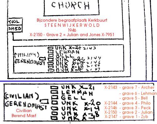 Sketch - Cemetery Kerkbuurt, Steenwijkerwold, Holland - 16 Jan 1946