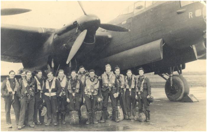 Two Lancaster crews with Sgt. Heasman and F/Sgt. Baldwin