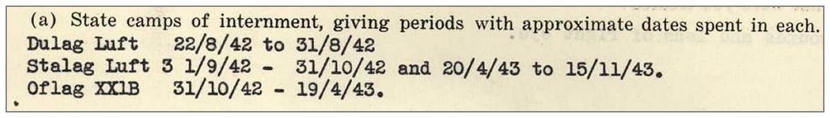 Lark - POW Camps 1942 - 1943