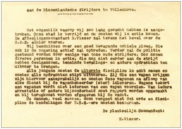 15 Apr 1945, Vollenhove - Last order by Harmen Visser