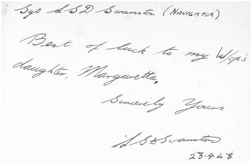 Wishes to Harry Lewis daughter Margaretta - 23 Sep 1943